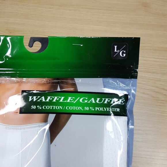 STANFIELDS Long Johns Mens Large White Waffle Knit Cotton Blend Base Layer Pant - Picture 3 of 7